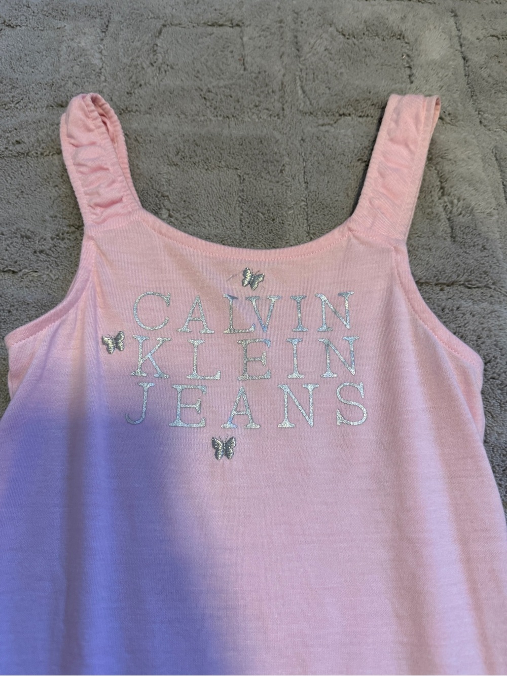 Calvin Klein Jeans Pink sundress with Silver Glitter Logo